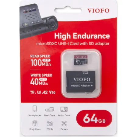 VIOFO A119M PRO Kamera Samochodowa 4K HDR GPS WiFi + VIOFO High Endurance 64GB
